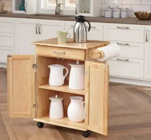 Home Styles Paneled Door Kitchen Cart Cabinet – Perfect Side Storage