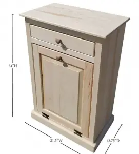 Peaceful Classics Wooden Pull Out Trash Can Cabinet