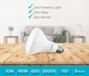 4-Pack BR30 LED Bulb, Luxrite, 65W Equivalent-Best LED Flood Light Bulbs