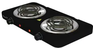 Megachef Electric Easily Portable Ultra Lightweight Dual Coil Burner Cooktop